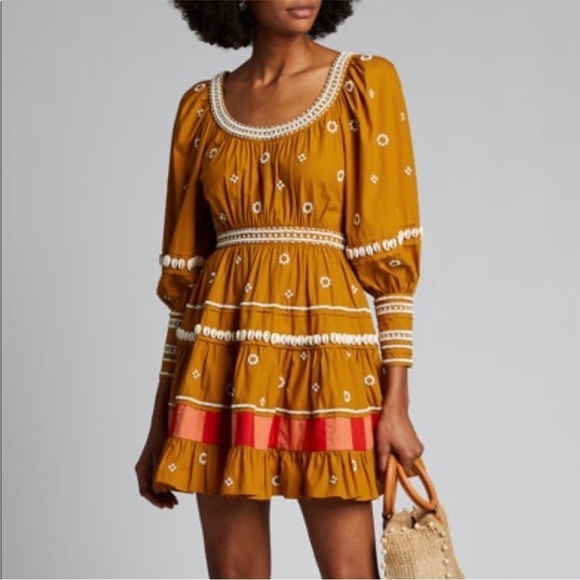 Ulla Johnson Adama Dress in Ochre FLAWED - Picture 3 of 9